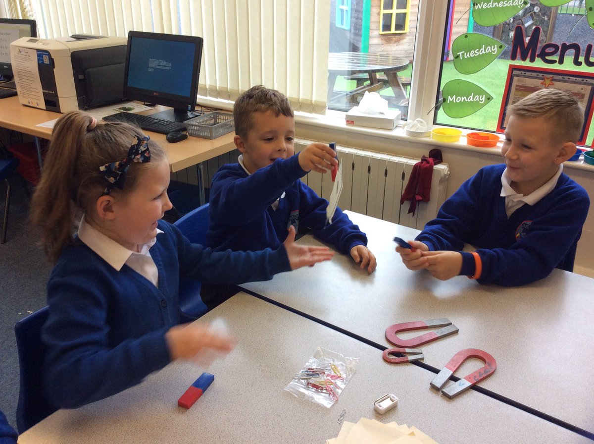 DeltaRowenaAc's tweet image. Today the ‘Science Stars’ Club have been testing the strength of different magnets. We found out that the &apos;wand magnet&apos; was the strongest. It was lots of fun! #scienceisfun #sciencestars