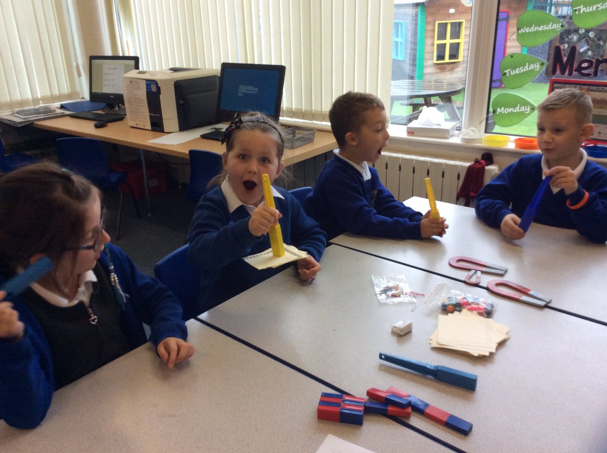 DeltaRowenaAc's tweet image. Today the ‘Science Stars’ Club have been testing the strength of different magnets. We found out that the &apos;wand magnet&apos; was the strongest. It was lots of fun! #scienceisfun #sciencestars