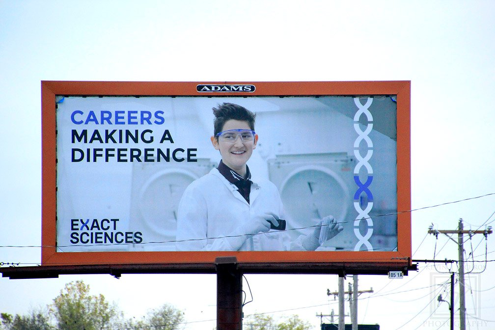 KjpPhotography's tweet image. So a friend of mine that lives on the West Side of #MadisonWI, spotted this #billboard off Highway 14- between #CrossPlainsWI and #Middleton. This is my son James, he didn't know he was famous! lol