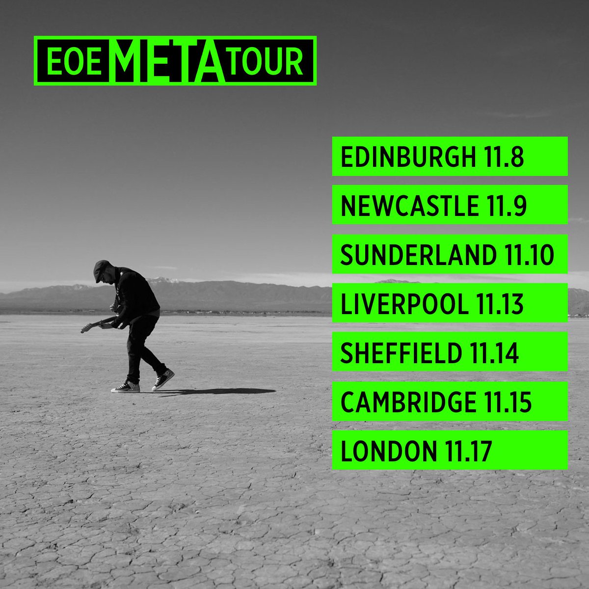 createchange_me's tweet photo. Create Change presents a whole new #eoeXperience focused on making a positive difference in the world through live @eastofeli music events. #EoeMetaTour 🇬🇧 ➡️#Edinburgh ➡️#Newcastle ➡️#Sunderland ➡️#Liverpool ➡️#Sheffield ➡️#Cambridge ➡️#London For🎟️ https://t.co/4NYU4e6pt5 https://t.co/rmH57JMjmI