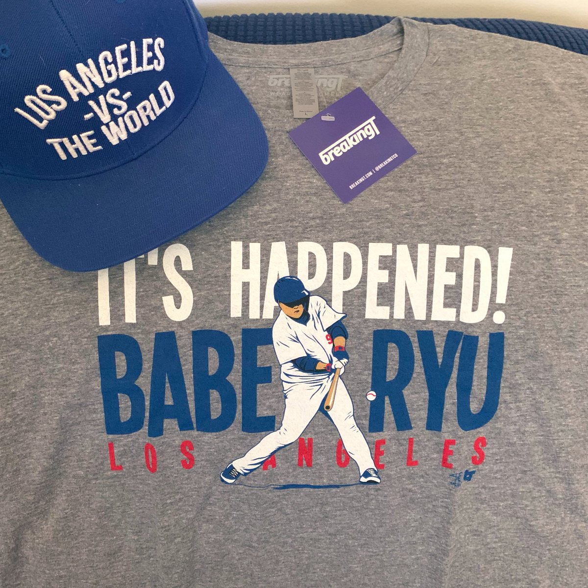 LAtweets22's tweet photo. Look what came just in time for October baseball 😍🤤 #LABleedsBlue #BabeRyu #WearTheMoment https://t.co/EQZIhWOGZI