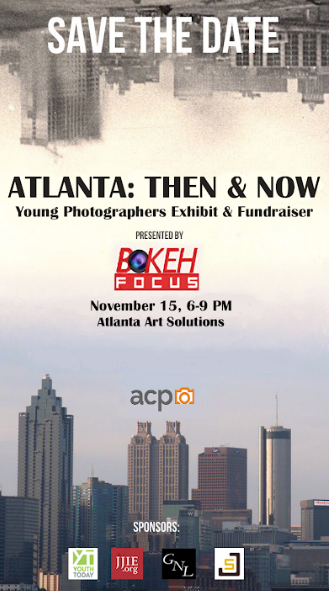GwenetteWriter's tweet photo. SAVE THE DATE! 11/15, 6-9 PM
Atlanta: Then &amp; Now -Young Photographers Exhibit &amp; Fundraiser Presented by Bokeh Focus at Atlanta Art Solutions. 
►Come out &amp; support! Bokeh Focus at Atlanta Celebrates Photography https://t.co/sr3aDKeErA