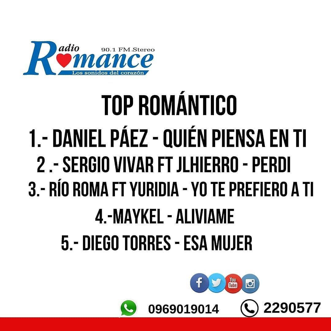 majotheprinces's tweet photo. La número 1 de la semana #QuiénPiensaEnTi #TopRomántico @DANIELPAEZMusic @RadioRomanceFM https://t.co/bwGIZYJsfD