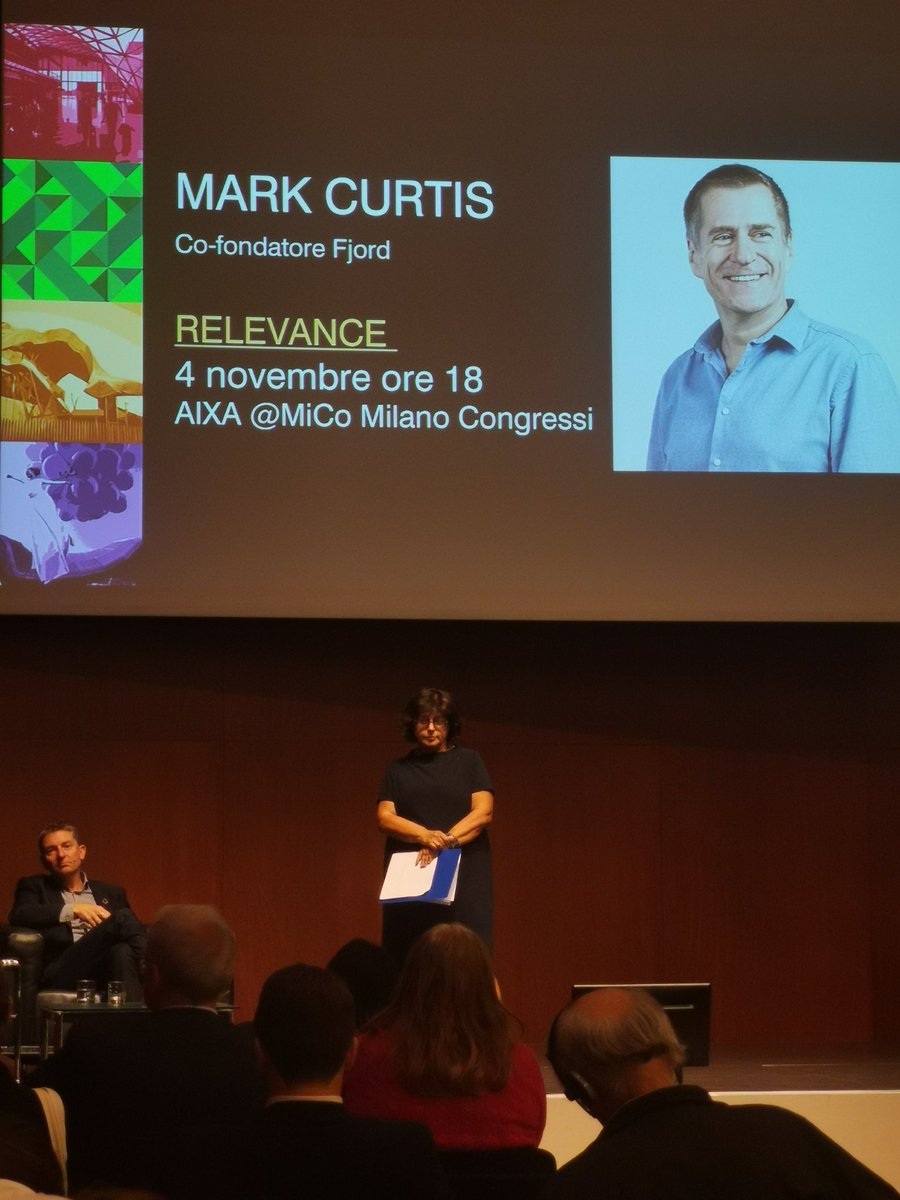 E dopo il successo di questa serata  sulla #sostenibilità, #exhibitionistfiera torna lunedì 4 novembre alle 18 con una vecchia conoscenza di MtMG, Mr Mark Curtis, co-fondatore di <a href="/fjord/">fjord</a>. Con lui parleremo di Rilevanza al tempo dell'#intelligenzArtificiale. <a href="/FieraMilanoSpa/">Fiera Milano</a>