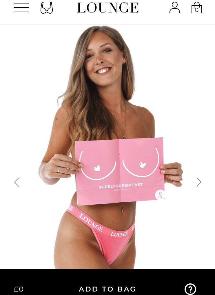 lyd on X: fyi lounge underwear are giving away free (or optional donation)  pink thongs to raise awareness for breast cancer #feelyourbreast 💞👄👚👛🌸   / X