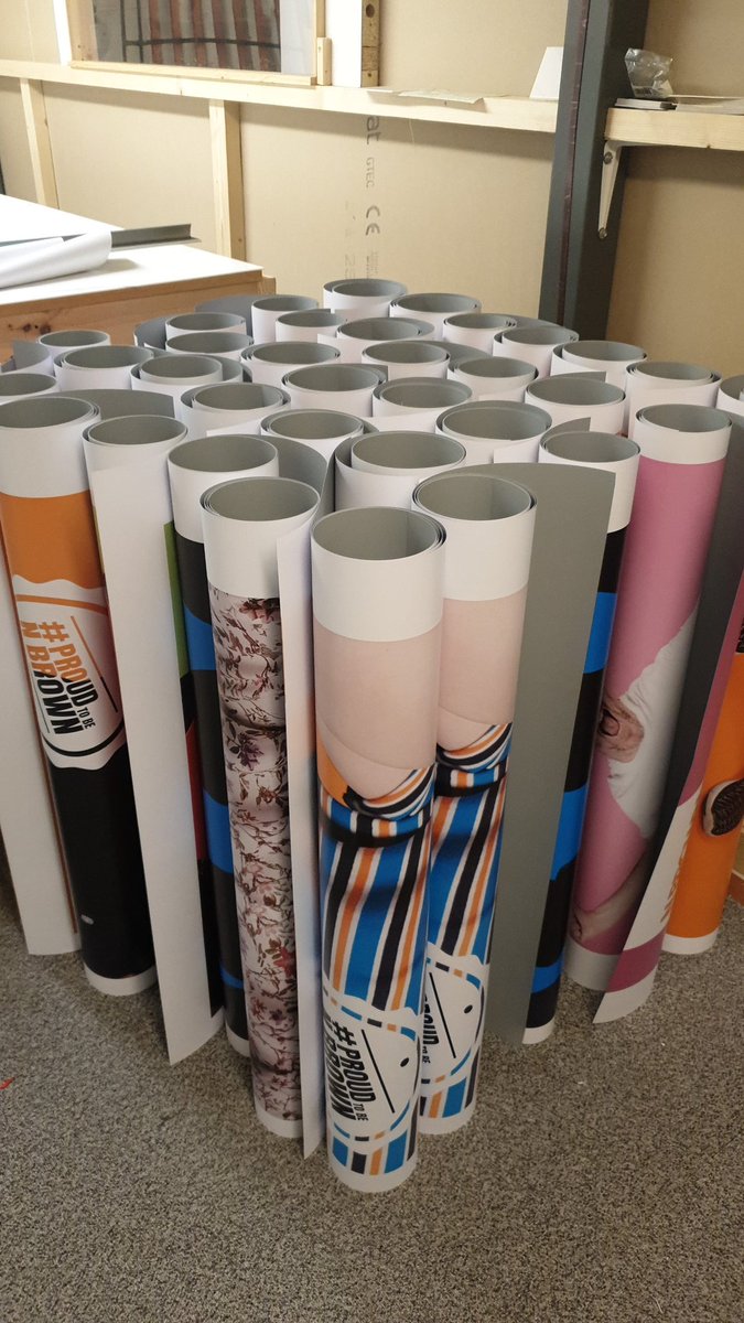 tonight is roller banner prep, ready to put together tommorow #latenight #overtime