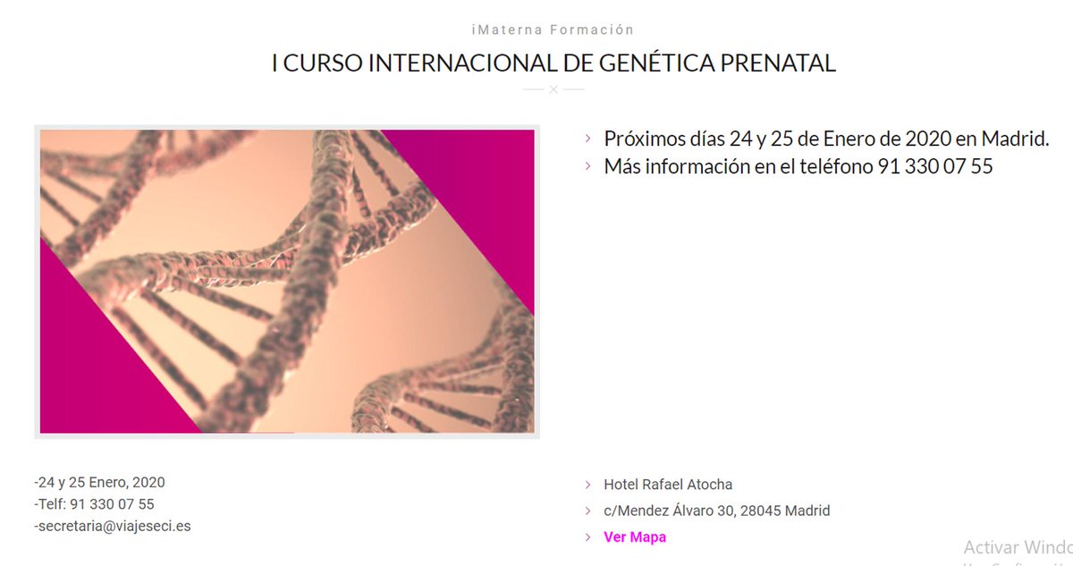 I CURSO INTERNACIONAL DE GENÉTICA PRENATAL FUNDACIÓN iMaterna. 

imaterna.org/i-curso-intern…