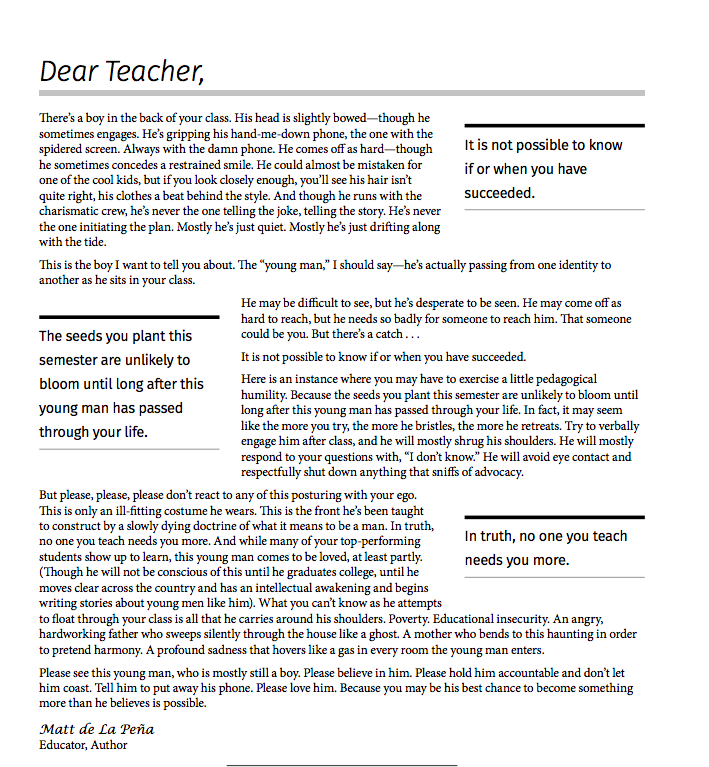 mattdelapena's tweet photo. Dear Teacher . . . . https://t.co/02CKAixRm1