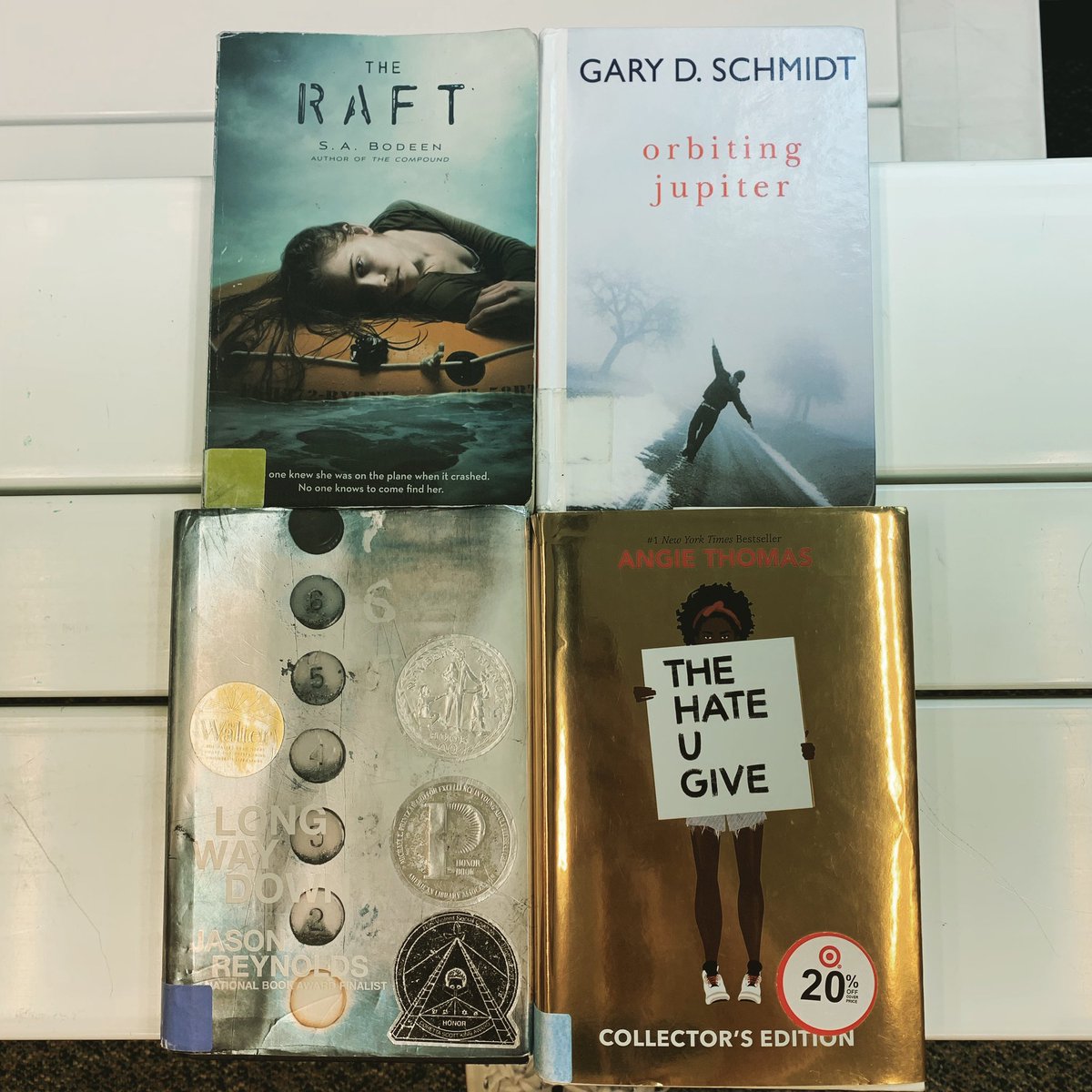 CindyKaump's tweet image. These books were checked out most frequently from our classroom in September! #yalit #classlibrary @JasonReynolds83 @angiecthomas @sabodeen @Oakview_MS