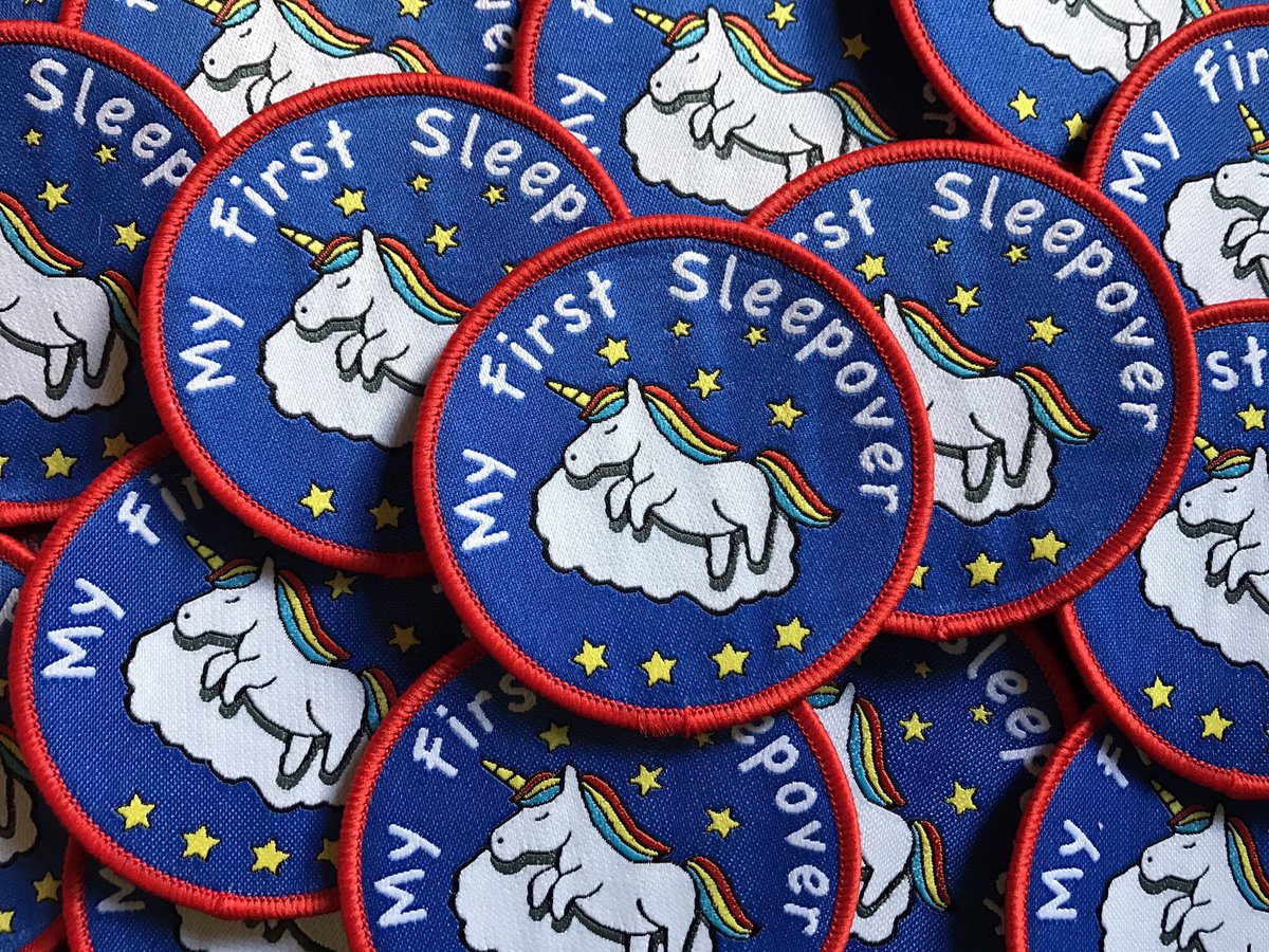 rainbows41st's tweet photo. "Before the Last Petal Falls Challenge" Badge 🥀 &amp; "My First Sleepover" Fun Badge 🌈🦄 Lots of stock available - Contact us for more details! @Girlguiding @Girlguiding_NWE @GirlguidingNEEE @GirlguidingScot @GirlguidingNewc @GirlguidingCF https://t.co/rJrUFuJSkE
