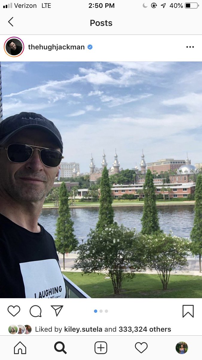 amanda_ut's tweet photo. Recreating @RealHughJackman ‘s selfie at @TampaMuseumArt. Check it out for yourself!! So beautiful!🏙 #com284ut #tampamuseumofart https://t.co/FgGgB6JOWw