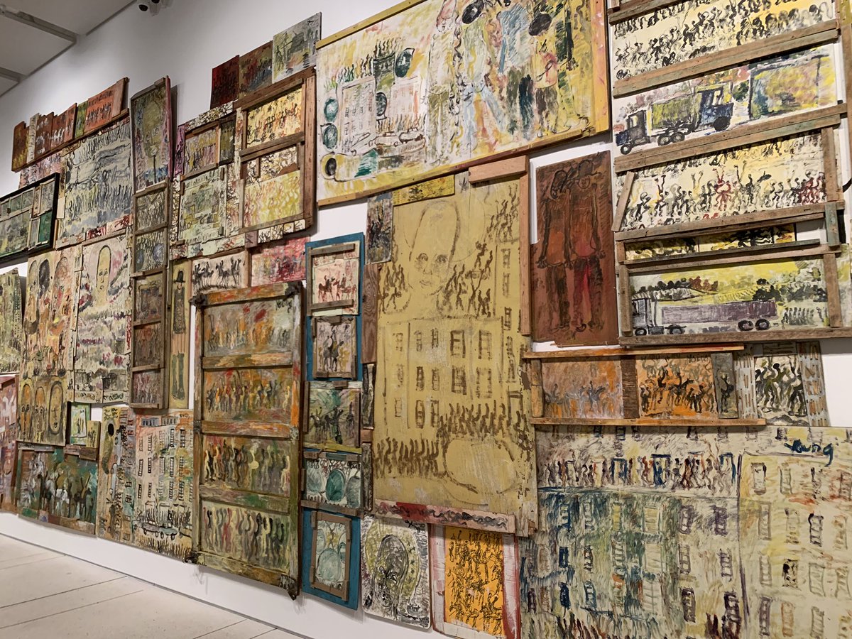 joeotero99's tweet photo. Hmmmm🤔 I think I could paint all this work done by Purvis Young #tampamuseumofart #COM284UT https://t.co/ivnHm29N94