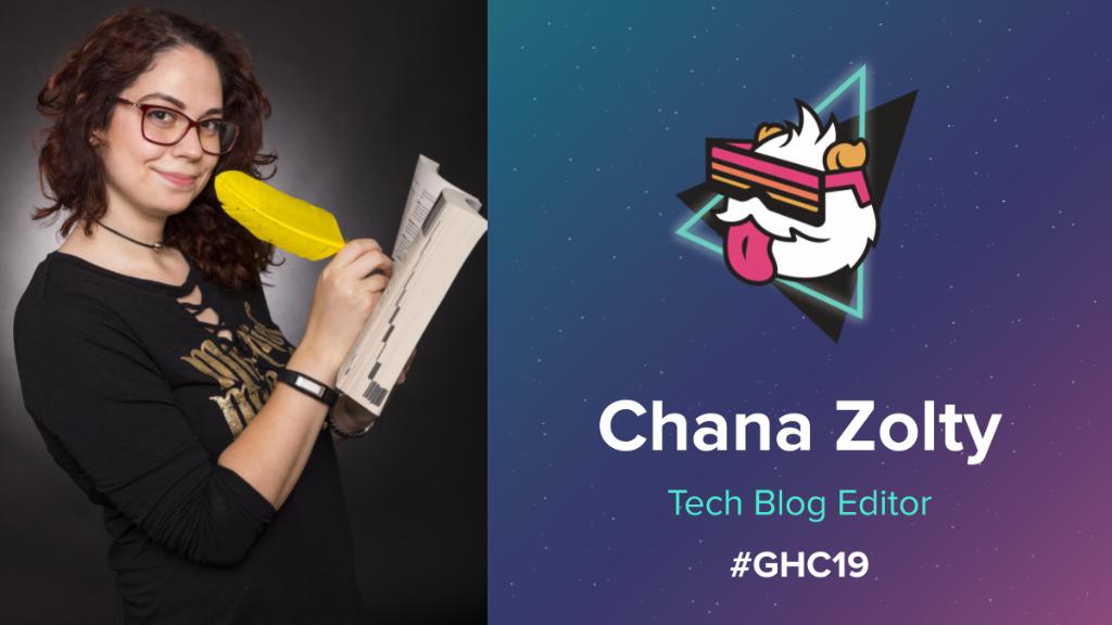 LifeAtRiot's tweet image. @aryeila runs the #RiotTechBlog, helping Riot technologists tell their awesome dev stories. She loves crafting--knitting, crocheting, and cross stitching. Visit Chana at our booth at #GHC19 and ask her about her pets: Klyde the puppy and Libby the kitten!
