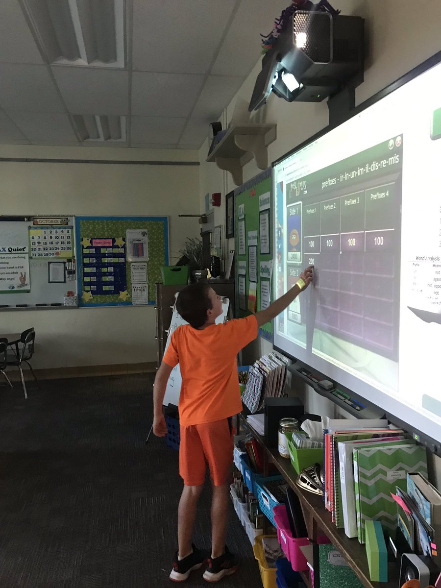 JoAnnLiffner's tweet photo. Reinforcing our knowledge of prefixes with a little “Jeopardy” game! #scsforward #thirdgraderocks  #FunInELA https://t.co/rqMoa0GBjm
