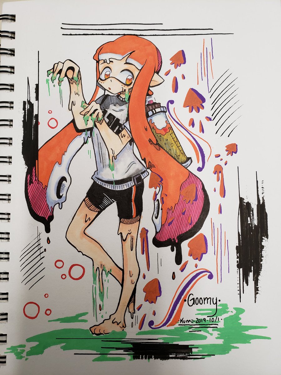 KumoDoggo's tweet photo. First Splatober/Inktober of the day! I'll try to have this challenge completed, it starts off going good then later its really bleh!
#inktober #inktober2019 #splatdatink #gummistarbaby #splatdatspookyink #splatdatspookyink2019 #fanart #traditionalart #art #traditional #copic https://t.co/jdPafrgLde