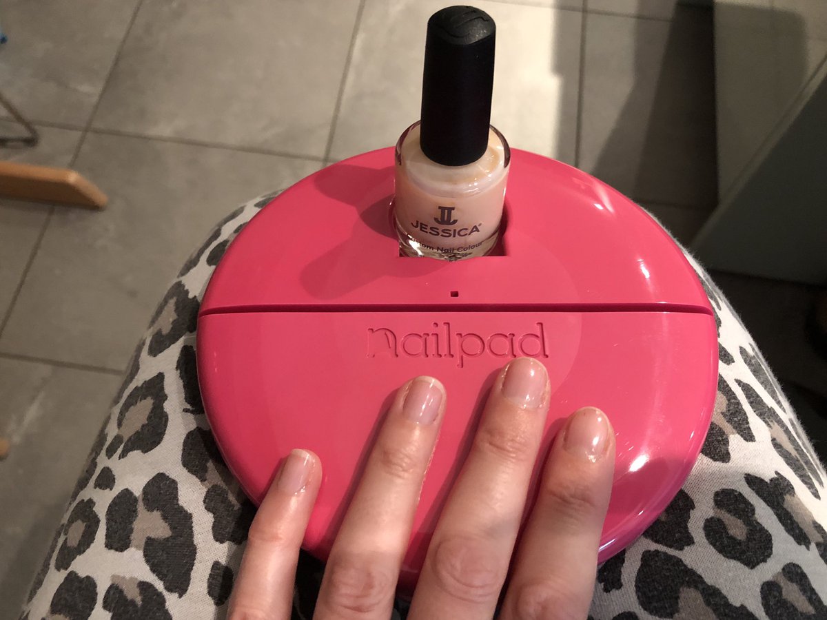 EllieRichPoole's tweet photo. Ooh this is a clever little gadget @EalingHour - you hold it between your knees and it is a mini table to hold your nail varnish and rest your fingers on @nailpad invented right here in #Ealing!  #ealinghour https://t.co/RRjnRbrsfZ