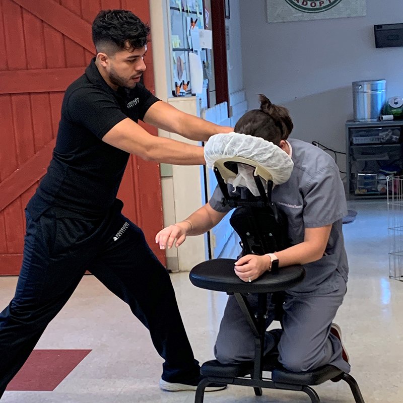 SECEducation's tweet photo. #SoutheasternInstitute Charlotte students had an awesome time at the Charleston Animal Society on September 13. Students spent the entire day doing chair massages for the shelter staff! #Charleston #ClinicalMassageTherapy #MassageTherapy #MassageTech #SoutheasternServes https://t.co/IvDMJyY5FQ