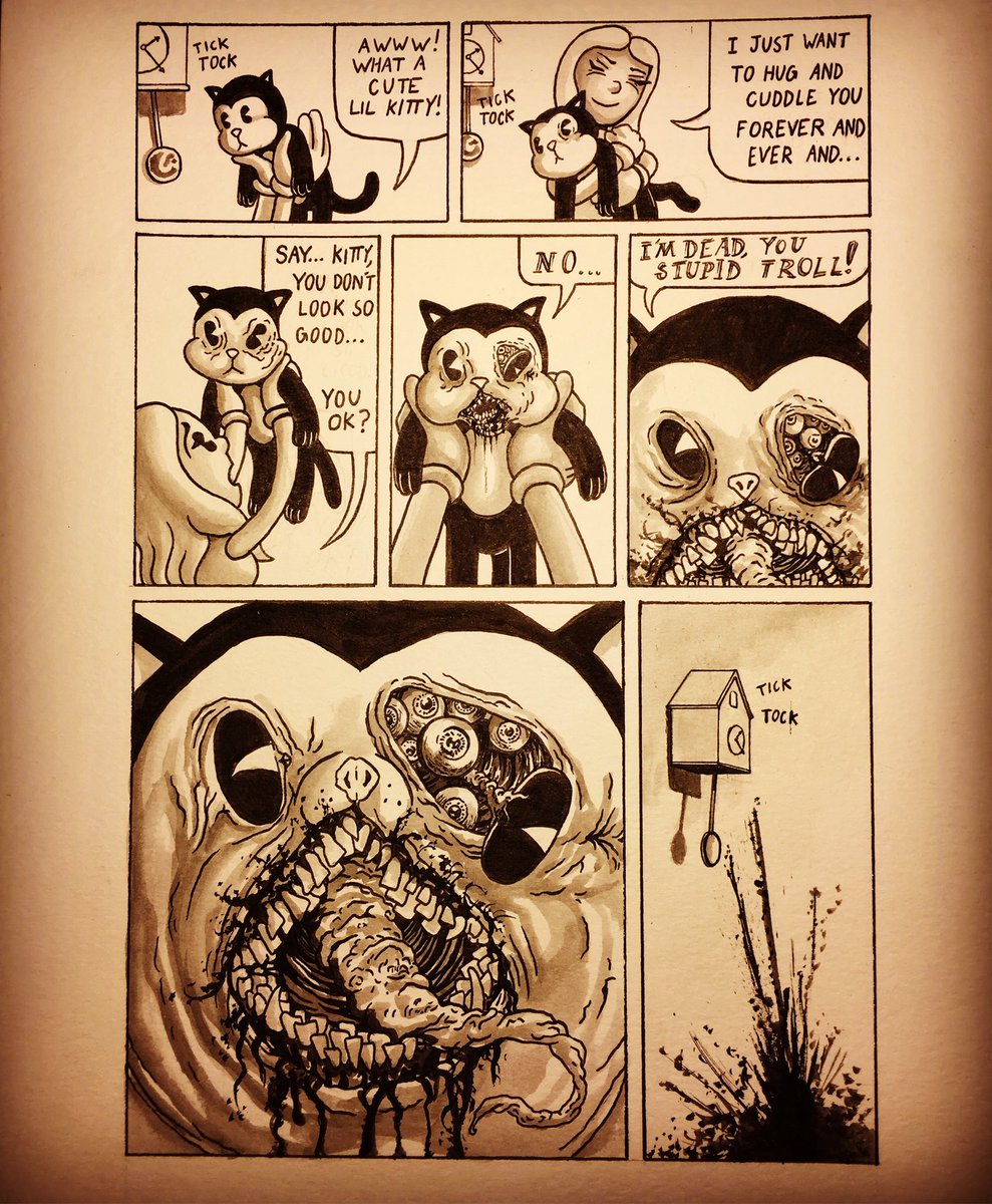 Cartoon Cat Horror Art - cartoon media