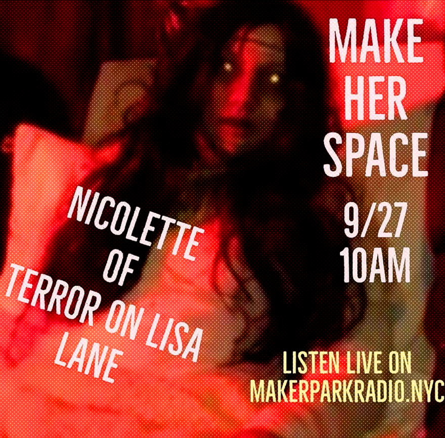 deergodnyc's tweet photo. new @makeHERspacenyc #radioshow on @MakerParkRadio available now with  hosts @jeansgallo &amp; @MagieSerpica interviewing NICOLETTE of TERROR ON LISA LANE

https://t.co/uX3qfDruG6

#hauntedhouse #video #livestreaming #statenisland #WomeninBusiness #Halloween #radiostation #Livestream https://t.co/mcF3JHJjvi