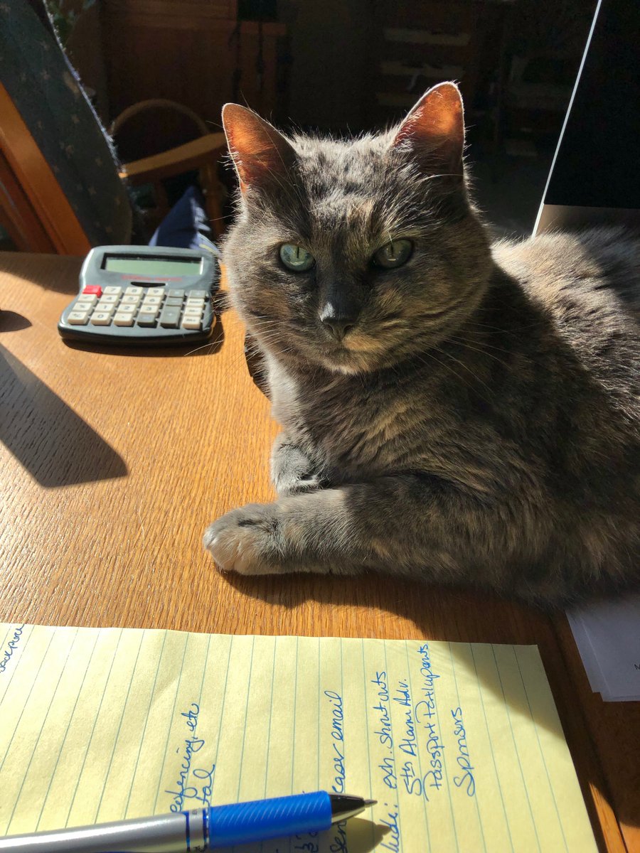 Office cat helping out with the to-do list today...checking our way through things to bring you an awesome event this spring! #nwfireexpo #fireexpo2020