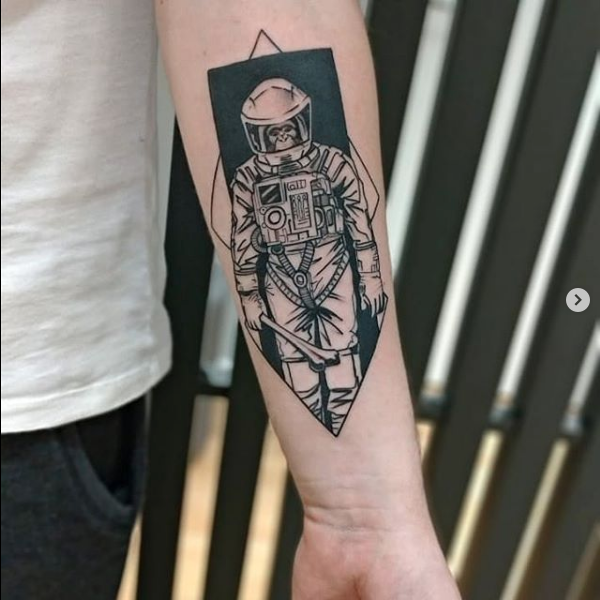 Rob Ra Moore on Instagram From the 2001 A Space Odyssey Flash   handpoke sticknpoke tattoo linedrawing silverla  Tattoo now Space  tattoo Space odyssey
