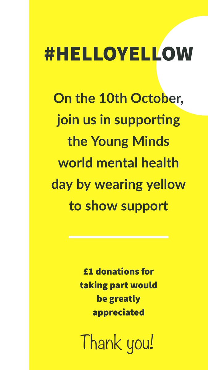 Hagley6thForm's tweet photo. We’re showing our support for #HelloYellow with @YoungMindsUK @_HCHS by wearing yellow to recognise this great cause! 6th formers, please bring in a £1 donation on the day if you’re taking part 💛 https://t.co/q5V4IMB8NO