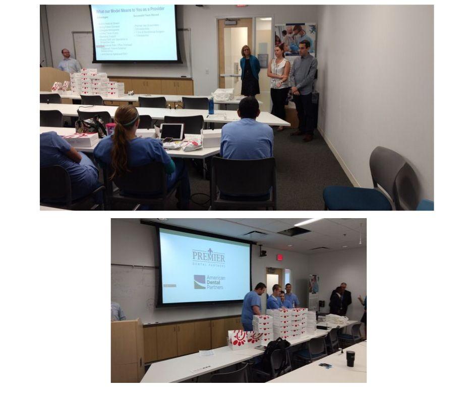 A.T. Still alumni, Dr. Bree and Dr. Verhoff, of Premier Dental Partners presenting at a lunch and learn at MOSDOH #MOSDOH amdpi.blog/2019/10/01/a-t…