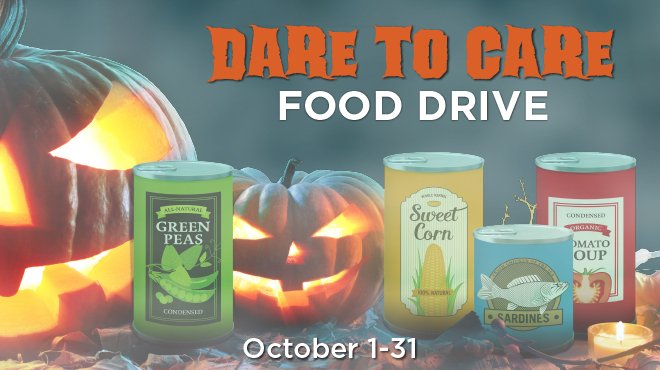 Our annual #TMXCares Food Drive has officially begun! Be sure to drop off food items to any TitleMax, TitleBucks, and InstaLoan to help us scare away hunger in our local communities! #FoodDrive