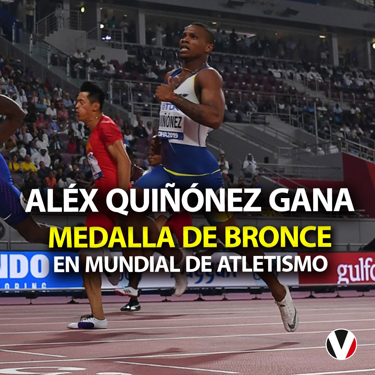 ¡Felicitaciones! El ecuatoriano #AlexQuiñónez logra histórico bronce en Mundial de atletismo de Doha.▶️ bit.ly/2oZadCW