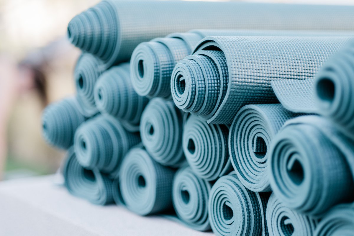 gowithinco's tweet photo. We kicked off the morning with yoga to find our grounding. Thanks to @atlassiandesign for supporting our daily practice with these lovely mats. #within2019 https://t.co/Q6rl7ifFQk