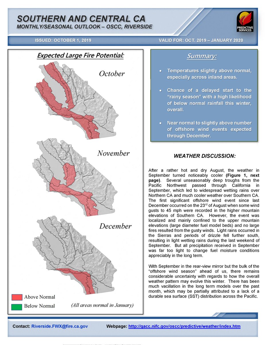 JhawkFire's tweet photo. #SouthernCalif #WildfirePotential #SoOpsGACC #FireAssessment Oct2019-Jan2010 #FireWeather #FireFuels #FireBehavior @sawti_forecast
file:///E:/Documents/Twitter/PredServ%20Outlook/PredServ_Oct19-Jan20/PredServOutlook~Oct19-Jan20~01oct19.pdf https://t.co/kY3kxOykZh