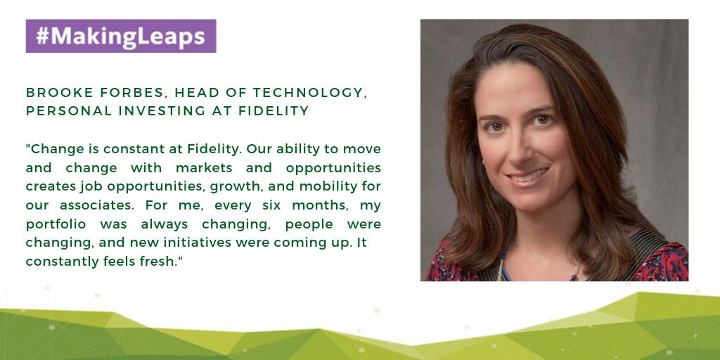 FidelityJobs's tweet photo. Brooke Forbes, Head of Technology, Personal Investing at Fidelity will be at our booth tomorrow from 11:30a-5:30p! Say hello to Brooke in booth #1255 and learn from her on what it's like to work in tech at Fidelity! #GHC19 #FidelityAssociate #MakingLeaps https://t.co/1k8RVp5Uk6