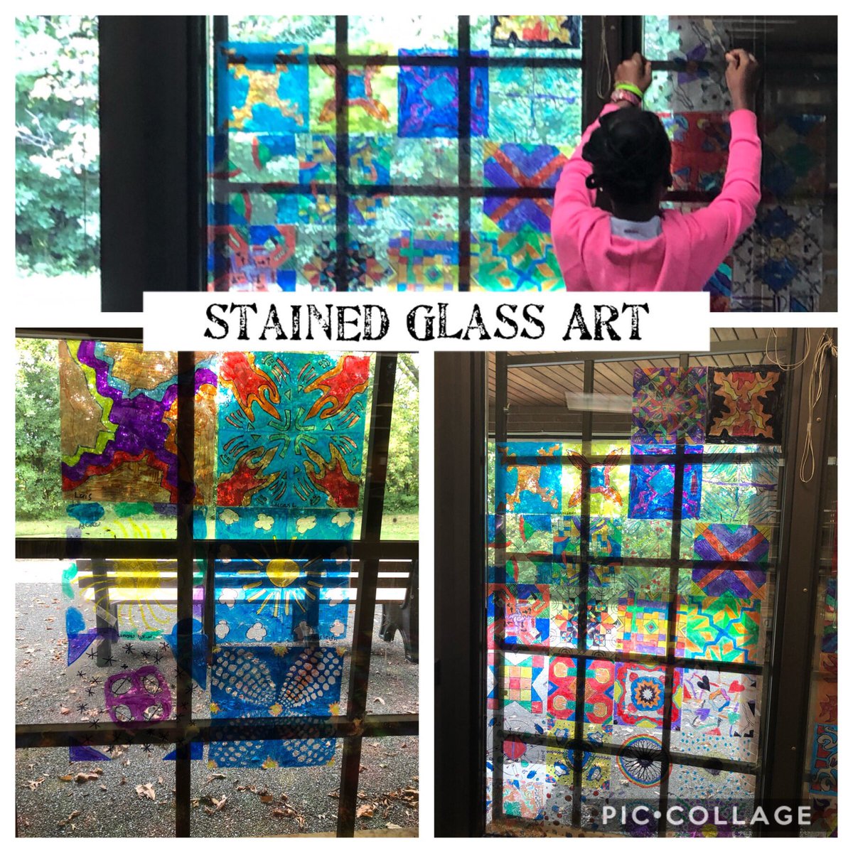 WerlingerTova's tweet photo. Students designed this art work and installed it in the media center. #ELVision4Learning #InspireEach #CommunityContributions @rlars7 @tbeekmann @studiowalters @MsEnckEP https://t.co/op9lpUTVWg