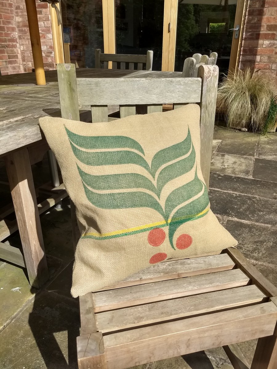 bobbinandtink's tweet photo. Goodness, I almost missed #InternationalCoffeeDay ! Loved making these coffee sack cushions and have a few of these designs still in the workroom. Get in touch if you'd like to know prices. https://t.co/TWMzWopUgb