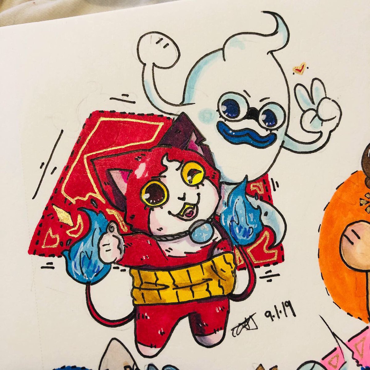 taffyokai2's tweet photo. it’s #Inktober so i drew some creepy ghosts 
.
.
(1/2)
#YokaiWatch #youkaiwatch #妖怪ウォッチ #inktober2019day1 #inktober2019 #yokaiwatch4 #micchy #jibanyan https://t.co/8xKGBLUJKx