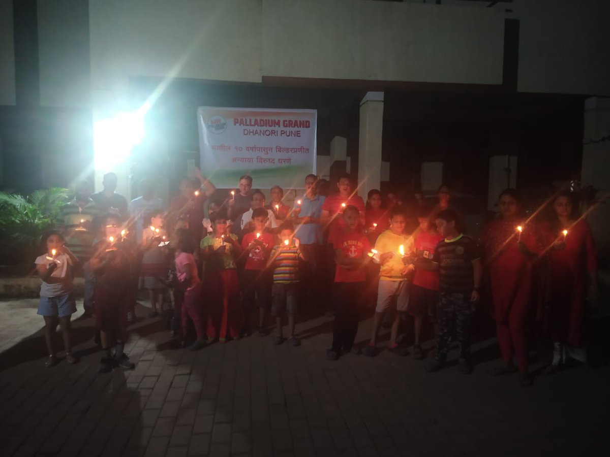 Day 3 of the Dharna and candlelight vigil at Palladium Grand on the eve of the #150yearsofMahatmaGandhi facebook.com/permalink.php?… #FightAgainstBuilders #RaojeeConstructions #PalladiumProperties #ShreyasShelters @savepalladiumgrand #RealEstateCurruption #RealEstateCosumerRights