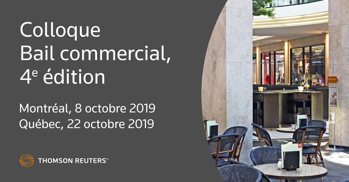 EdYvonBlais's tweet photo. Avis aux intéressés de la région de Montréal : il ne reste plus que quelques jours pour réserver votre place à notre quatrième #colloque sur le #bailcommercial qui aura lieu le 8 octobre à l'hôtel Intercontinental.
Programme et inscription : https://t.co/tnVSCXVfUn https://t.co/NvQYIeMTzH