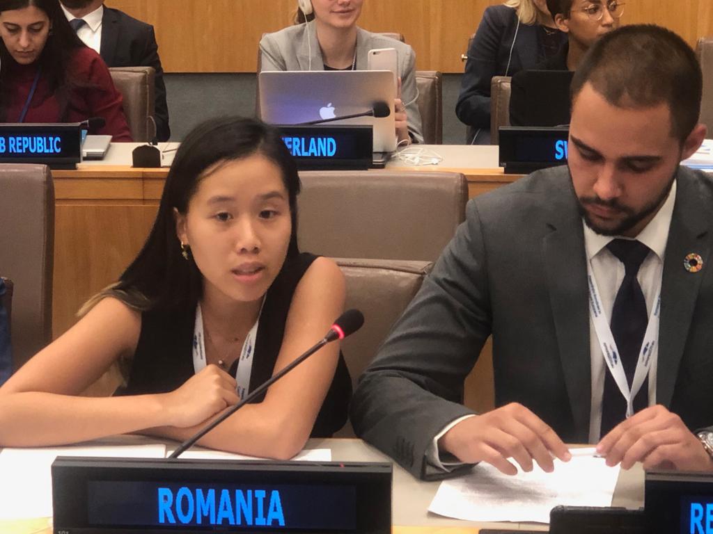 RomaniaUN_NY's tweet photo. The importance of access to quality education and health services for all young people, regardless of background, gender, culture or religion was highlighted by Romania's #UN #YouthDelegates @ro_unyd in their statement held today in the #ThirdCommitte
#Youth4SDGs https://t.co/3rEAimSAX3