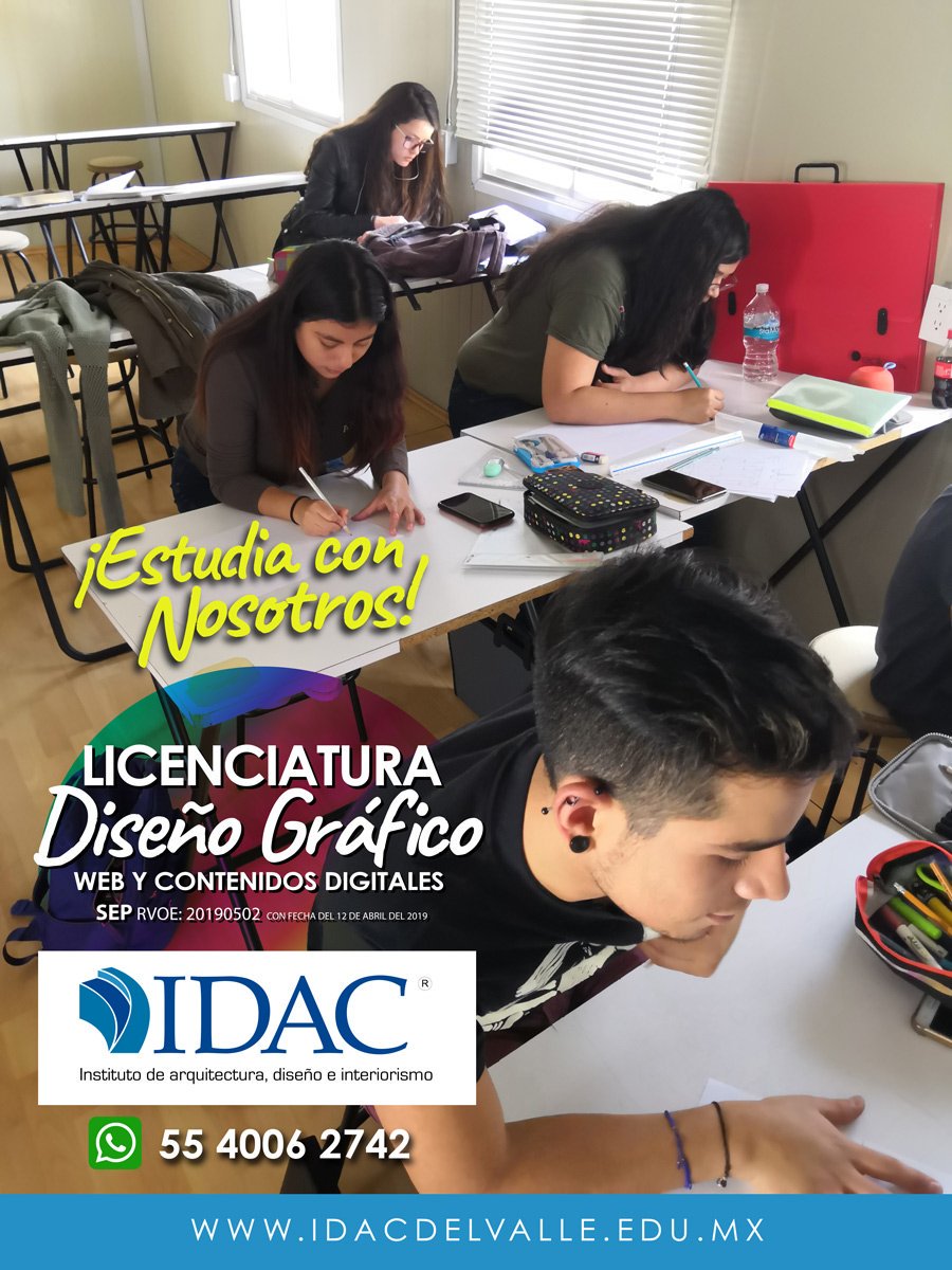 ¡¡Construyendo historias de éxito!!
Estudia con los mejores
Licenciatura en Diseño Gráfico, web y contenidos digitales
Iniciamos en Enero
idacdelvalle.edu.mx Tel. 84372277
WhatsApp 5540062742