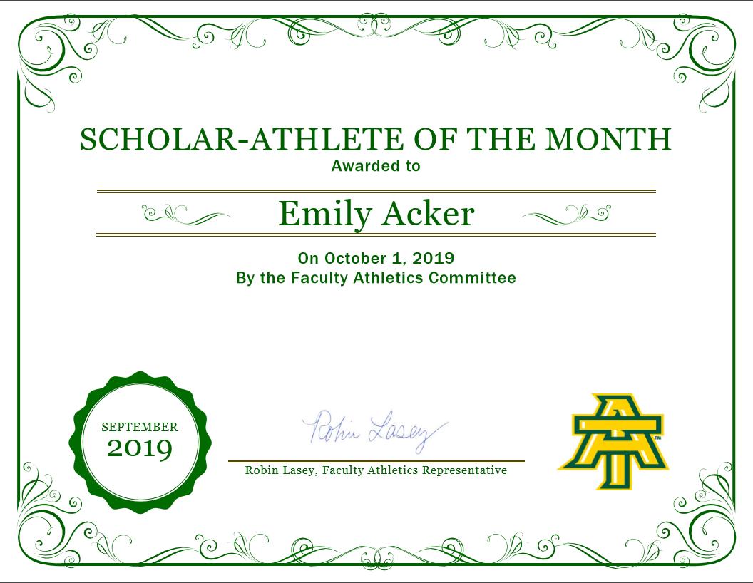 ATUvolleyball's tweet photo. Way to go @emilyacker8 ! True definition of #STUDENTathlete #StudentFirst https://t.co/3Hqr4DU0NI