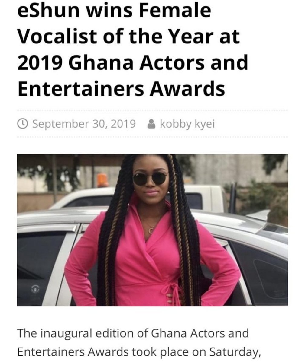 QueeneShun's tweet photo. Blessings to God, Blessings to Quophimens musiq, Blessings to fans and loved ones that voted and support me always... eSHUN Keep going, The Lord is your Strength. Thank you to Ghana music and Entertainers Awards. #eshunmusic #Party #talktalk #Godspeed #megezet #ishison #music https://t.co/u5ccWC7Qe2