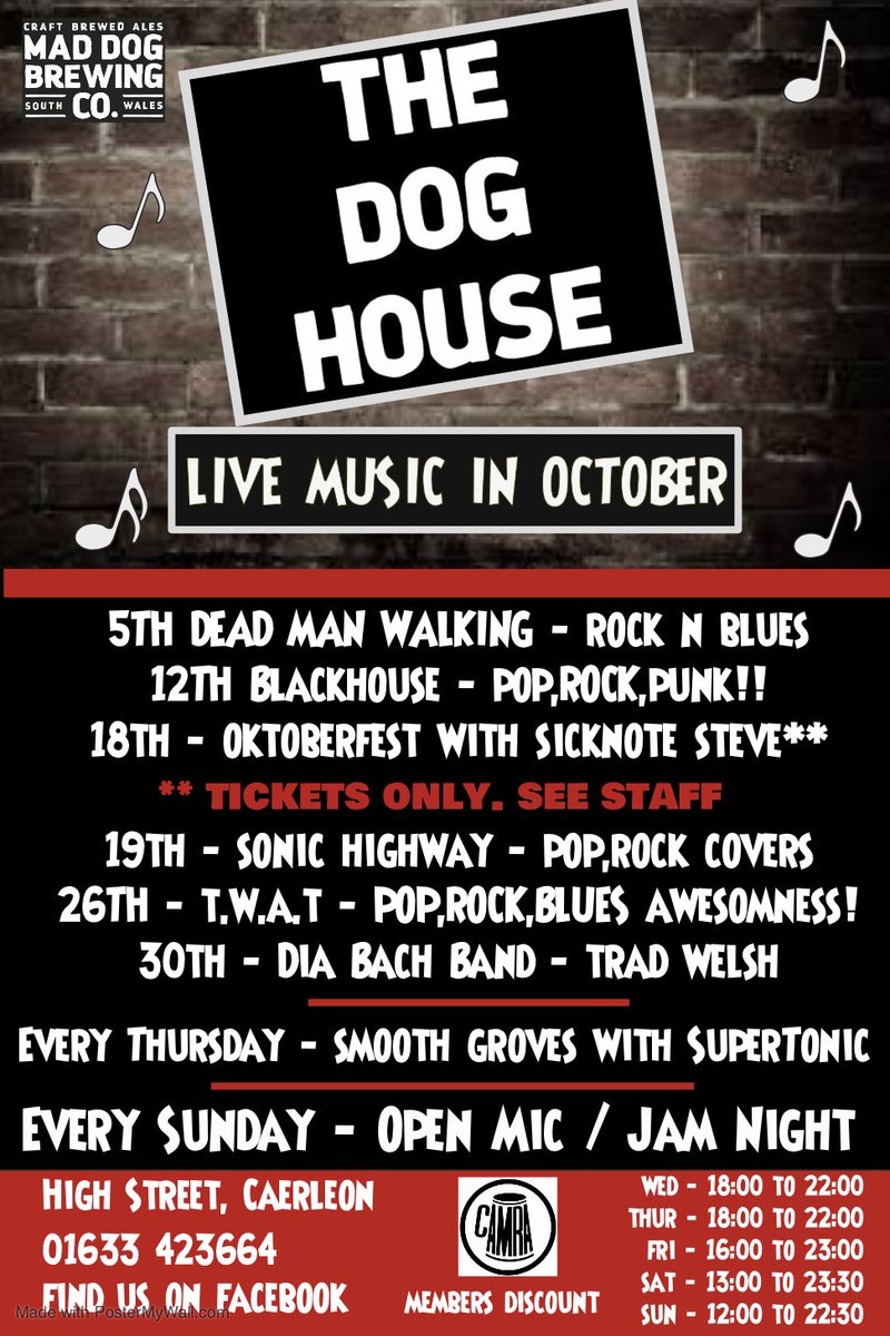 #livemusic #caerleon #whatsonnewport #craftbeer #craftcider <a href="/MadDogBrewCo/">Mad Dog Brewery</a>
