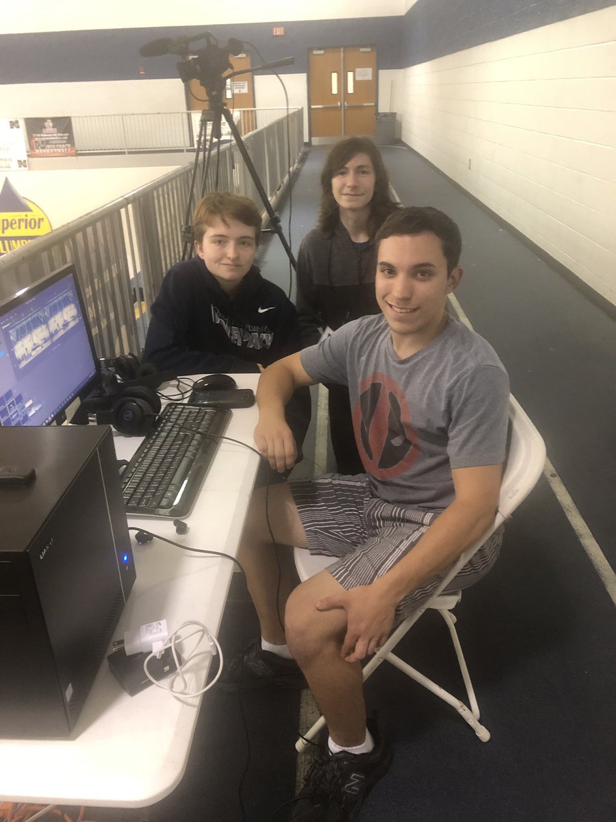 NorthAD_Dyer's tweet photo. Our Students Putting In Lots Of Work Live-streaming The Volleyball Game Tonight! #programteamme https://t.co/pRDIu6j7T6