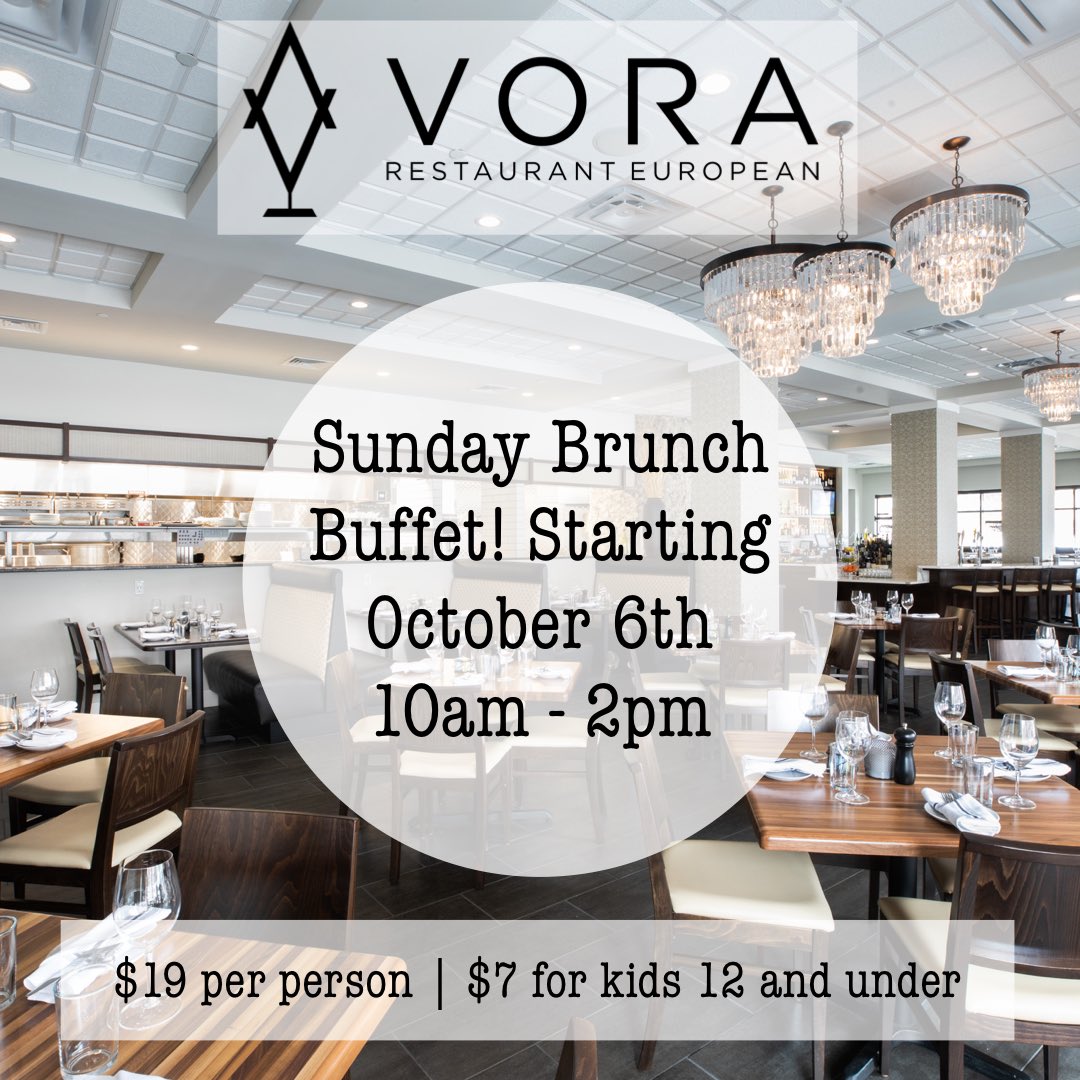 VoraWichita's tweet photo. Our brunch buffet is starting this Sunday! Early bird pricing before 11am @ $16. #icteats #ictdining https://t.co/E9rM67ud2X
