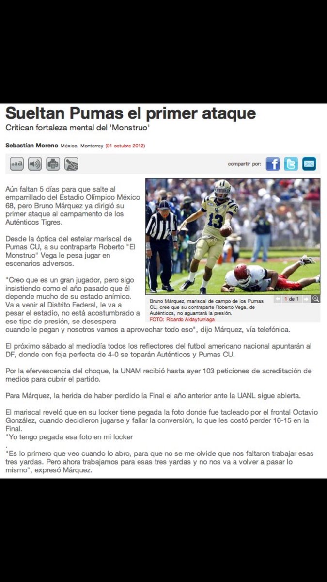 sebasfootball's tweet photo. Hace 7 años, un lunes previo a un juego muy esperado entre @AUTENTICOS_UANL vs @PumasCU_fba sacamos esta nota. Fue la más leída y comentada en El Norte, por encima de Rayados y Tigres. 
Toda la semana le dimos vuelo: Auténticos ganó y fue portada sobre el fut. ¡Qué buenos tiempos https://t.co/jaMEd6i8o1