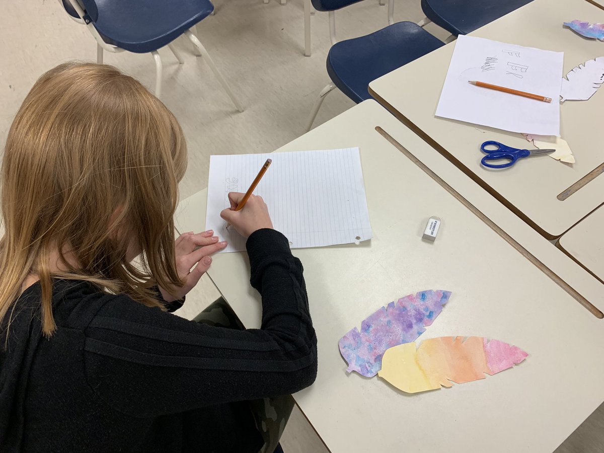 CSThriving6s's tweet photo. This week, students are thinking about how students should feel when at school in connection with Orange Shirt day.  We are working to create a school wide art installation to reflect this work. https://t.co/YAs6ZEObDv