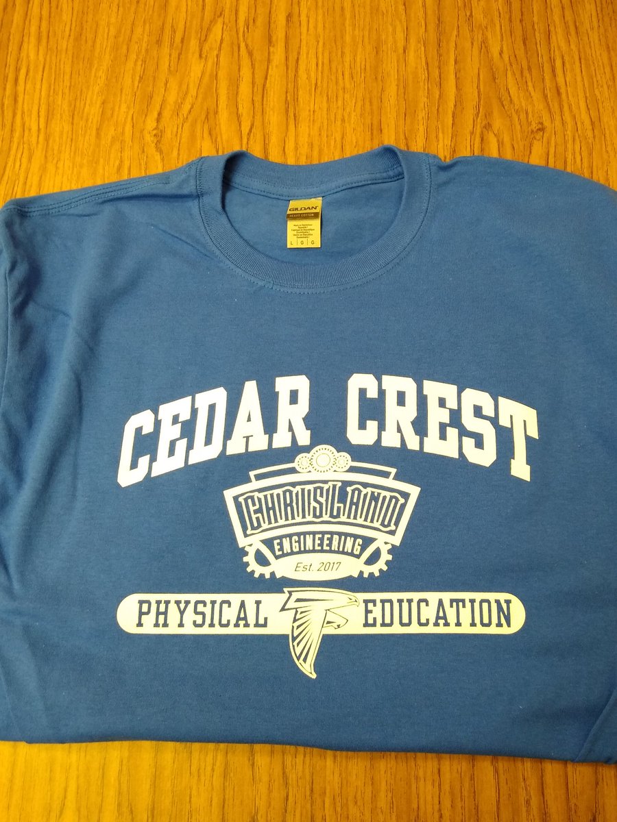 Our new middle school Phys Ed shirts are in!  Thanks to Chrisland Enigeneering for supporting our students and sponsoring our shirts.
#ChrislandEng #FalconPride #FalconsPE