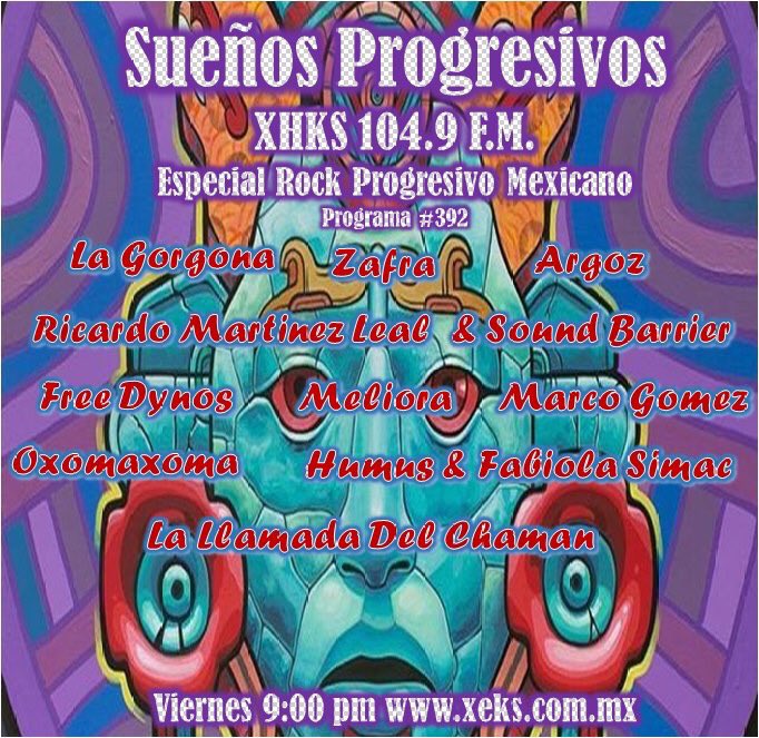 Estaremos sonando en SUEÑOS PROGRESIVOS este viernes 4 de octubre, programa especial Rock progresivo Mexicano!! Además el proyecto solista de <a href="/FabiolaSimac/">Fabiola Simac</a> y La Llamada del chamán donde participa nuestro bajista Uvarigh Alvarado ! 9m aquí la info