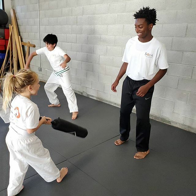 Terrell is Soja's new mentee in partnership with New door ventures, where teenagers learn business skills in the local community. We're happy to have him, he's great with the kids!  #sojakids #kidsmartialart