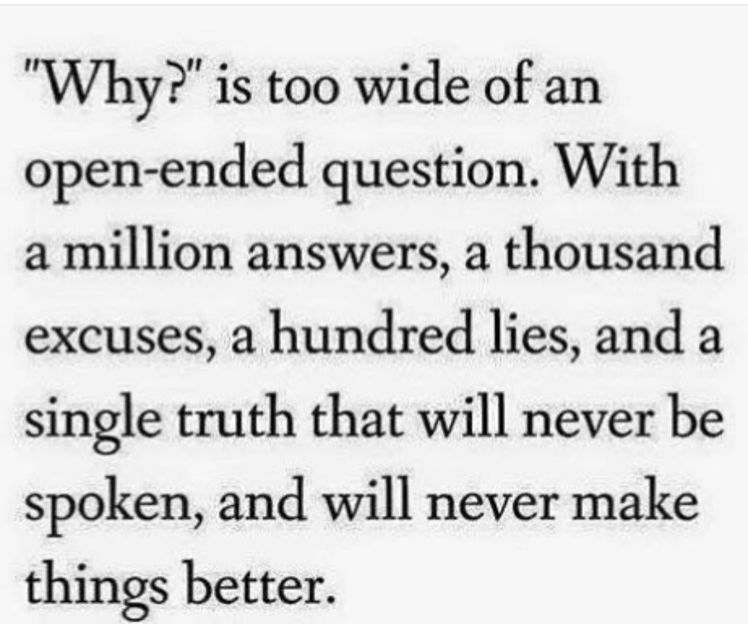 bgorgeousqueen's tweet photo. Question... Why? You will never get an answer, because of the lies and the excuses, as if you aren't good enough to get an answer. That's because we already know the answer. #goodenough #guiltyparty #LiesLiesLies #everythingcomestolight https://t.co/hrswo8vcUP